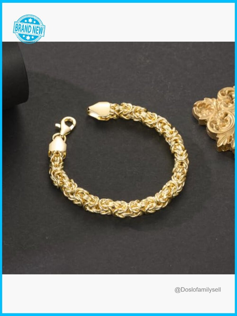 14K Gold Byzantine Link Chain Bracelet Stackable Unisex Elegant Classic - Picture 6 of 7